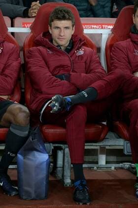 Thomas Mueller (FC Bayern Muenchen 25) auf der Bank, Arsenal FC - FC Bayern Muenchen, UEFA Champions League, Achtelfinale, Fussball, 07.03.2017, London Copyright: xLangerx xEibner-Pressefotox EP_HLR