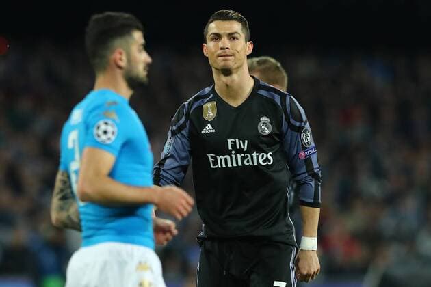 Fußball, CL, SSC Neapel - Real Madrid Delusione di Cristiano Ronaldo Real Madrid, dejection Napoli 07-03-2017 Stadio San Paolo Football Calcio UEFA Champions League 2016 2017 Round of 16, 2st leg SSC Napoli - Real Madrid cesarexpurini