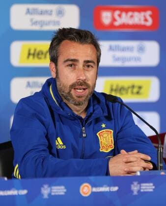 07.03.2017 xcex Portugal, Fussball, Frauenfussball Algarve Cup 2017 Pressekonferenz mit den Finalisten vor dem Finale Kanada gegen Spanien Trainer Jorge Vilda (Spanien)