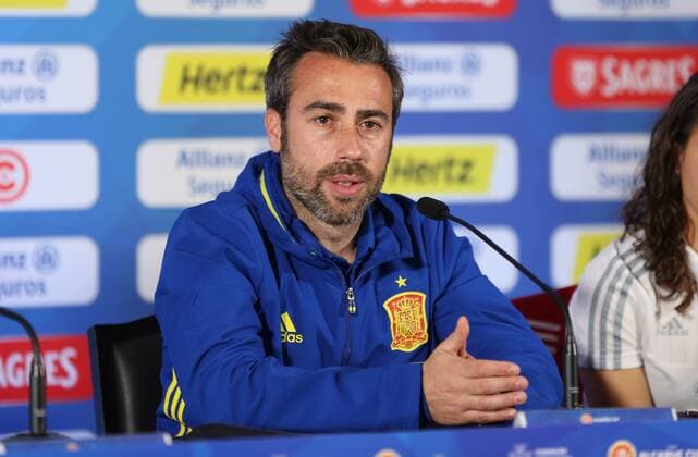 07.03.2017 xcex Portugal, Fussball, Frauenfussball Algarve Cup 2017 Pressekonferenz mit den Finalisten vor dem Finale Kanada gegen Spanien Trainer Jorge Vilda (Spanien)