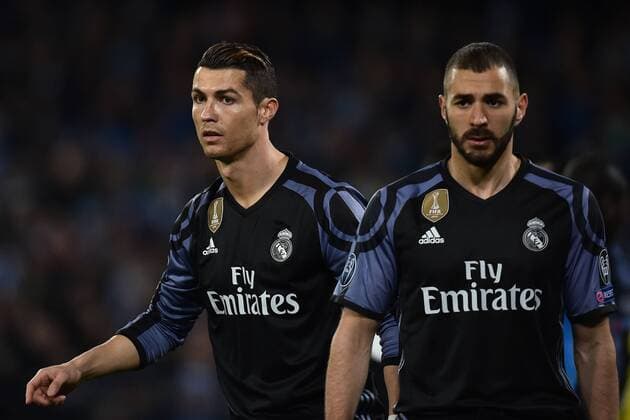Fußball, CL, SSC Neapel - Real Madrid Cristiano Ronaldo, Karim Benzema Real Napoli 07-03-2017 Stadio San Paolo Uefa Champions League 2016 2017 Round of 16 SSC Napoli-Real Madrid AndreaxStaccioli