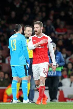 Shkodran Mustafi ( Arsenal FC 20 ) frustriert nach der Elfmeterentscheidung, Arsenal FC - FC Bayern Muenchen, UEFA Champions League, Achtelfinale, Fussball, 07.03.2017, London Copyright: xLangerx xEibner-Pressefotox EP_HLR