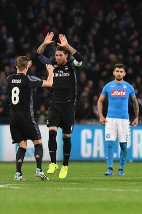 Fußball, CL, SSC Neapel - Real Madrid As Napoli 07 03 2017 - Champions League SSC Napoli-Real Madrid Sergio Ramos 