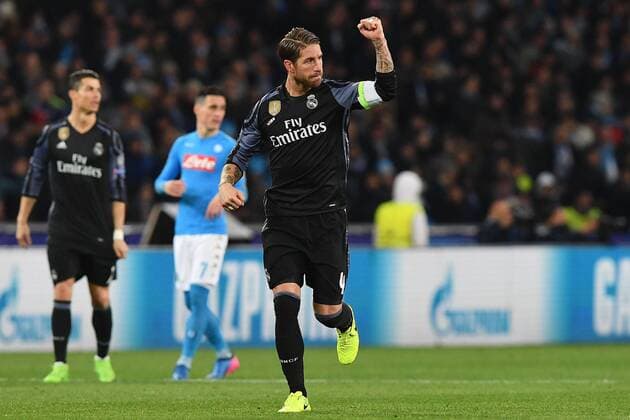 Fußball, CL, SSC Neapel - Real Madrid As Napoli 07 03 2017 - Champions League SSC Napoli-Real Madrid Sergio Ramos 