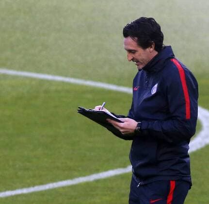 Fußball, CL, Paris St. Germain Training Emery. Paris Saint Germain PSG training session at Camp Nou. In this picture, Emery. xFrancescxAdelantadox 