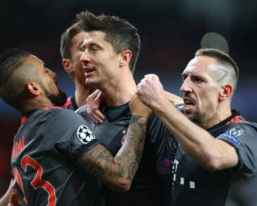 March 7, 2017 - London, England, United Kingdom - Robert Lewandowski of FC Bayern Munich celebrates his goal during UEFA Champions League - Round 16 - 2nd Leg match between Arsenal and Bayern Munich at The Emirates , London 07 Mar 2017 Arsenal FC v FC Bayern Muenchen - UEFA Champions League Round of 16: Second Leg  - ZUMAn230 20170307_zaa_n230_471 Copyright: xKieranxGalvinx