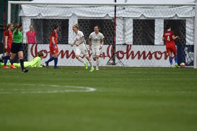MAR 07, 2017: Germany s Anja Mittag (11) celebrates after scoring the games only goal during the match between the women s national teams of Germany and England at the SheBelieves Cup at RFK Stadium in Washington DC. Germany won the match 1-0. CSM SOCCER 2017: Germany vs England MAR 07 - ZUMAcjm_ 20170307_zaf_cjm_008 Copyright: xJohnxMiddlebrookx