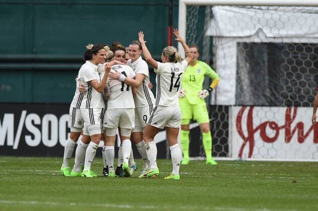 MAR 07, 2017: Germany s Anja Mittag (11) celebrates with teammates after scoring the games only goal during the match between the women s national teams of Germany and England at the SheBelieves Cup at RFK Stadium in Washington DC. Germany won the match 1-0. CSM SOCCER 2017: Germany vs England MAR 07 - ZUMAcjm_ 20170307_zaf_cjm_009 Copyright: xJohnxMiddlebrookx