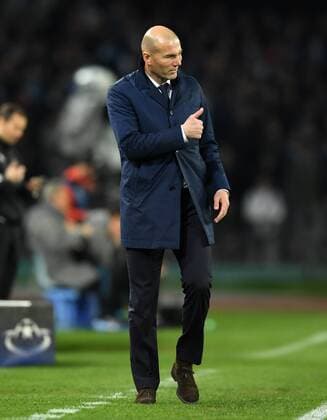 NAPLES, March 7, 2017 -- Zinedine Zidane, head coach of Real Madrid gestures during the UEFA Champions League Round of 16 second leg match between Napoli and Real Madrid in Naples, Italy, March 7, 2017. Real Madrid won 3-1 advanced to the quarterfinal with 6-2 on aggregate. ) (SP)ITALY-NAPLES-SOCCER-UEFA-UCL-REAL MADRID VS NAPOLI AlbertoxLingria 