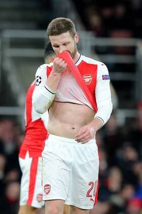 Shkodran Mustafi ( Arsenal FC 20 ) frustriert, Arsenal FC - FC Bayern Muenchen, UEFA Champions League, Achtelfinale, Fussball, 07.03.2017, London Copyright: xLangerx xEibner-Pressefotox EP_HLR