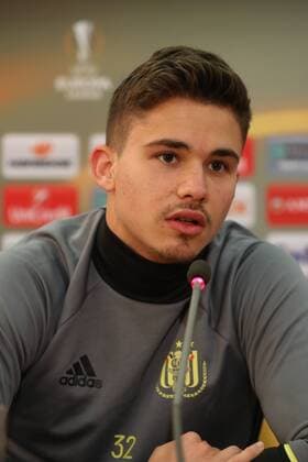Anderlecht s Leander Dendoncker pictured during a press conference PK Pressekonferenz of Belgian soccer team RSC Anderlecht in Nicosie, Cyprus, Wednesday 08 March 2017. Tomorrow Anderlecht is playing 1 8 final first leg game of the Europa League competition against Cyprus team Apoel Nicosie. VIRGINIExLEFOUR  x05060849x