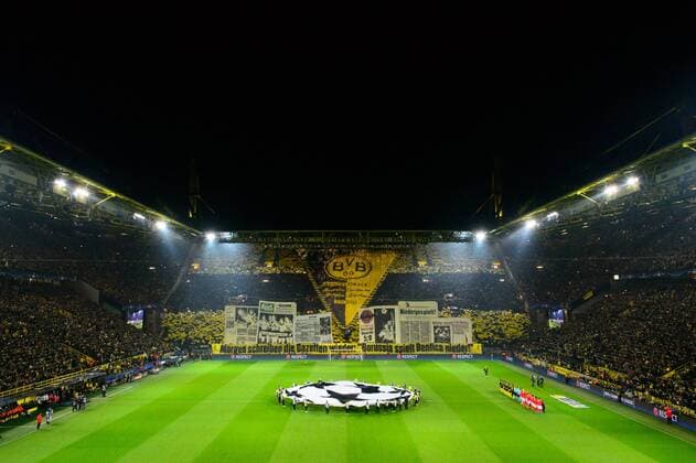 GER, UEFA CL, Borussia Dortmund (GER) vs Benfica Lissabon (POR) 08.03.2017, Signal Iduna Park, Dortmund, Achtelfinale Rueckspiel, GER, UEFA CL, Borussia Dortmund (GER) vs Benfica Lissabon (POR), im Bild Übersicht Uebersicht Signal Iduna Park Choreographie Fans Fanblock Dortmund nordphotox xKurth
