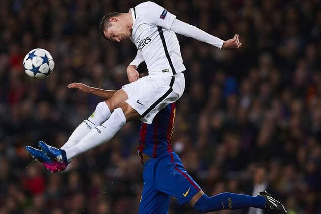 Bilder des Tages - SPORT 08.03.2017, xslx, Fussball Champions League, FC Barcelona Barca - Paris St. Germain, emspor vl Julian Draxler (Paris Saint-Germain), Rafinha Alcantara (FC Barcelona) Barcelona