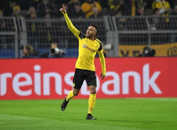 08.03.2017, Fussball, UEFA Champions League, Saison 2016 2017, Achtelfinale, Borussia Dortmund - Benfica Lissabon, Jubel Pierre-Emerick Aubameyang, Pierre Emerick Aubameyang (Borussia Dortmund)