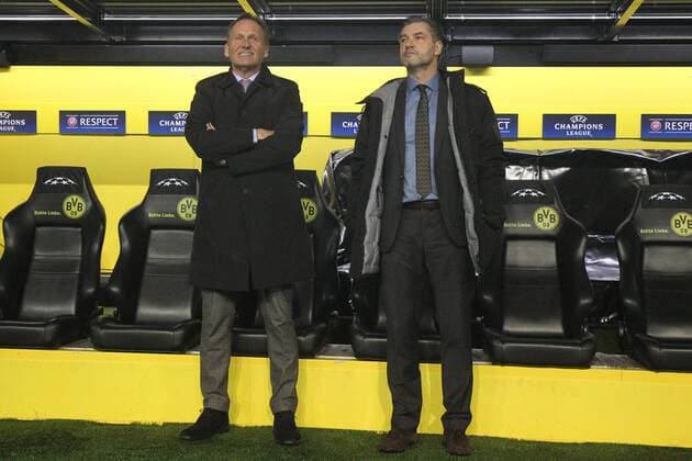 08.03.2017, xkvx, Fussball Champions League, Borussia Dortmund - Benfica Lissabon, emspor, v.l. Joachim Watzke (Geschaefsfuehrer Borussia Dortmund), Michael Zorc (Manager Borussia Dortmund) Dortmund