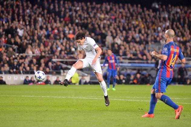 09 EDINSON CAVANI (psg) - BUT - Fussball, Champions League, FC Barcelona vs. Paris Saint Germain PSG - 08 03 2017 AnthonyBIBARD FEP Panoramic 
