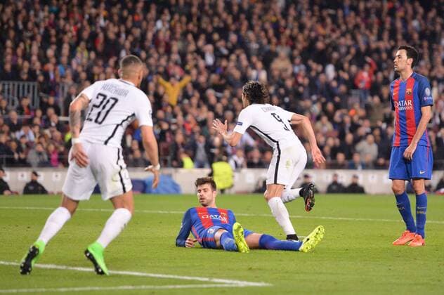 09 EDINSON CAVANI (psg) - Jubel - Fussball, Champions League, FC Barcelona vs. Paris Saint Germain PSG - 08 03 2017 AnthonyBIBARD FEP Panoramic 