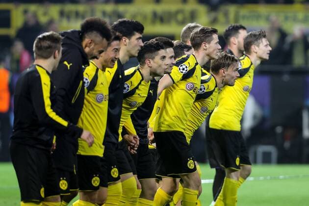 Dortmund, Germany 08.03.2017, UEFA Champions League - 2016 17 Season, Round of 16, Second leg, BV Borussia Dortmund - Benfica Lissabon, Borussia Dortmund schlussjubel ( DeFodi048