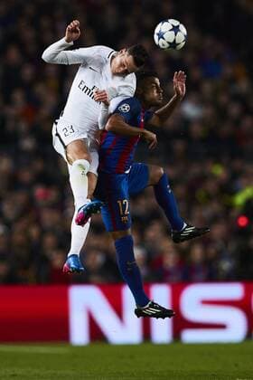 Fußball, CL, FC Barcelona - Paris St. Germain 08.03.2017, xslx, Fussball Champions League, FC Barcelona Barca - Paris St. Germain, emspor vl Julian Draxler (Paris Saint-Germain), Rafinha Alcantara (FC Barcelona) Barcelona