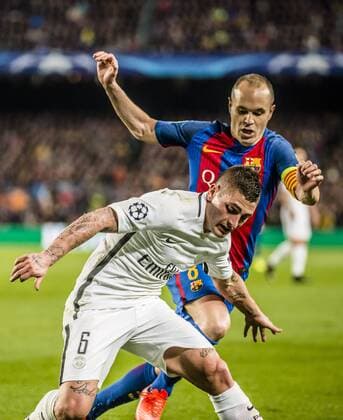 Fußball, CL, FC Barcelona - Paris St. Germain March 8, 2017 - Barcelona, Catalonia, Spain - FC Barcelona Barca midfielder A. INIESTA in action during the Champions League match between FC Barcelona and Paris Saint-Germain at the Camp Nou stadium in Barcelona FC Barcelona 6:1 Paris Saint-Germain - Champions League - ZUMAo105 20170308_zap_o105_100 Copyright: xMatthiasxOesterlex