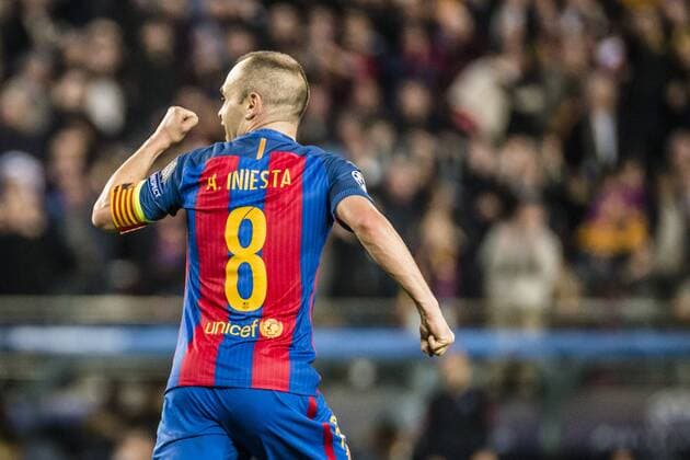 Fußball, CL, FC Barcelona - Paris St. Germain March 8, 2017 - Barcelona, Catalonia, Spain - FC Barcelona Barca midfielder A. INIESTA celebrates the own goal of Paris he forced during the Champions League match between FC Barcelona and Paris Saint-Germain at the Camp Nou stadium in Barcelona FC Barcelona 6:1 Paris Saint-Germain - Champions League - ZUMAo105 20170308_zap_o105_107 Copyright: xMatthiasxOesterlex