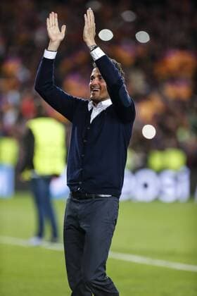 Fußball, CL, FC Barcelona - Paris St. Germain SPAIN - Mar, 8th: Luis Enrique celebrates the victory during the match between FC Barcelona Barca - Paris Saint Germain, for the round of 16 of the Champions League, played at Camp Nou Stadium on 8th March 2016 in Barcelona, Spain. (Credit: Mikel Trigueros Urbanandsport Cordon Press)  xCordonxPressx xSPAINx-xFCxBarcelonax-xParisxSaintxGermainx-xxChampionsxLeaguex-x2016 17x