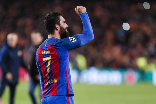 Fußball, CL, FC Barcelona - Paris St. Germain SPAIN - Mar, 8th: Arda Turan celebrates the victory during the match between FC Barcelona Barca - Paris Saint Germain, for the round of 16 of the Champions League, played at Camp Nou Stadium on 8th March 2016 in Barcelona, Spain. (Credit: Mikel Trigueros Urbanandsport Cordon Press)  xCordonxPressx xSPAINx-xFCxBarcelonax-xParisxSaintxGermainx-xxChampionsxLeaguex-x2016 17x