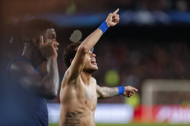 Fußball, CL, FC Barcelona - Paris St. Germain SPAIN - Mar, 8th: Neymar jr celebrates the victory during the match between FC Barcelona Barca - Paris Saint Germain, for the round of 16 of the Champions League, played at Camp Nou Stadium on 8th March 2016 in Barcelona, Spain. (Credit: Mikel Trigueros Urbanandsport Cordon Press)  xCordonxPressx xSPAINx-xFCxBarcelonax-xParisxSaintxGermainx-xxChampionsxLeaguex-x2016 17x