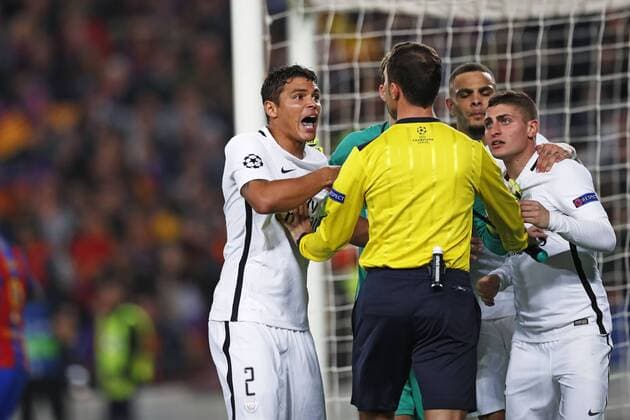 Thiago Silva (PSG), March 8, 2017 - Football Soccer : UEFA Champions League Round 16 2nd leg match between FC Barcelona Barca 6-1 Paris Saint-Germain at Camp Nou stadium in Barcelona, Spain. Noxthirdxpartyxsales  (oqma021786)
