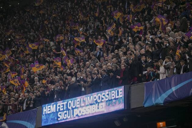 March 8, 2017 - Barcelona, Spain - celebration at the end of the match UEFA Champions League between F.C. Barcelona v PSG, in Barcelona, on march 08, 2017. FC Barcelona Barca v Paris Saint-Germain - UEFA Champions League Round of 16: Second Leg  - ZUMAn230 20170308_zaa_n230_721 Copyright: xUrbanandsportx