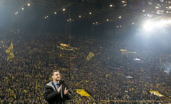 Dortmund, Germany 08.03.2017, UEFA Champions League - 2016 17 Season, Round of 16, Second leg, BV Borussia Dortmund - Benfica Lissabon, Sportlicher Leiter Michael Zorc (BVB) gestikuliert ( DeFodi048