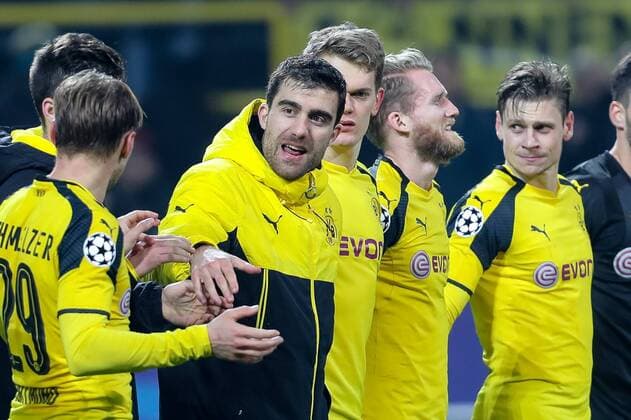 Dortmund, Germany 08.03.2017, UEFA Champions League - 2016 17 Season, Round of 16, Second leg, BV Borussia Dortmund - Benfica Lissabon, Sokratis (BVB) guckt ( DeFodi048