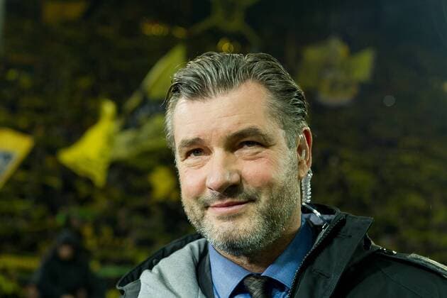 Dortmund, Germany 08.03.2017, UEFA Champions League - 2016 17 Season, Round of 16, Second leg, BV Borussia Dortmund - Benfica Lissabon, 4:0, Sportdirektor Michael Zorc (BVB), lacht, lachen ( DeFodi001