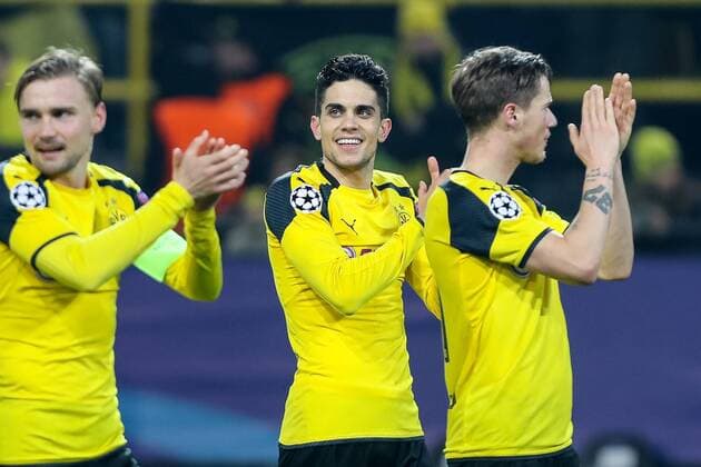 Dortmund, Germany 08.03.2017, UEFA Champions League - 2016 17 Season, Round of 16, Second leg, BV Borussia Dortmund - Benfica Lissabon, Marc Bartra (BVB) schlussjubel ( DeFodi048