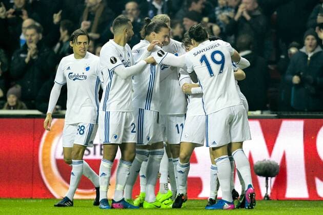 Fußball, EL, FC Kopenhagen - Ajax Amsterdam FC Köpenhamns Rasmus Falk Jubel 1-0 Europa League 2016 2017 FC Kopenhagen - Ajax Amsterdam .  Copyright: PETTERxARVIDSON BB170309PA011