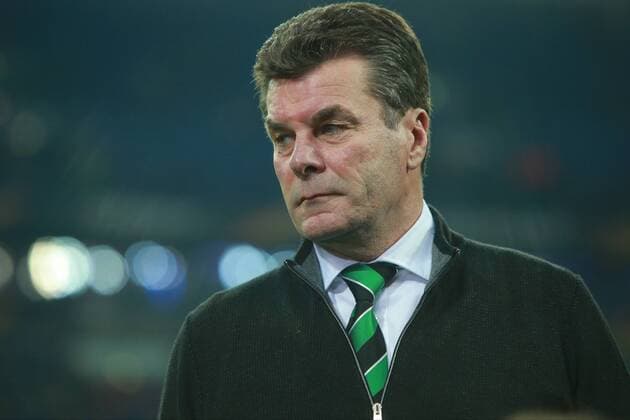 09.03.2017, xkvx, Fussball Europa League, FC Schalke 04 - Borussia Moenchengladbach, emspor, v.l. Trainer Dieter Hecking (Borussia Moenchengladbach) Gelsenkirchen