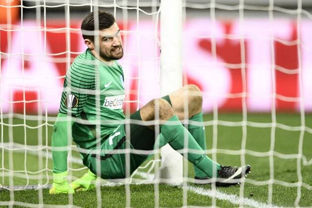 Genk s goalkeeper Mathew Ryan pictured during a soccer game between Belgian teams KAA Gent and KRC Genk, Thursday 09 March 2017 in Gent, the first leg of the 1 8 finals of the Europa League competition. YORICKxJANSENS  x05061928x