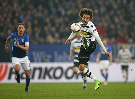 Bilder des Tages - SPORT 09.03.2017, Fussball UEFA Europa League 2016 2017, Achtelfinale, FC Schalke 04 - Borussia Mönchengladbach, in der VELTINS-Arena Gelsenkirchen. Fabian Johnson (Gladbach) 