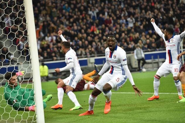 But de Mouctar Diakhaby (lyon) FOOTBALL : Lyon vs Rome - Ligue Europa - 1 8e de finale - 09 03 2017 FredericChambert Panoramic 