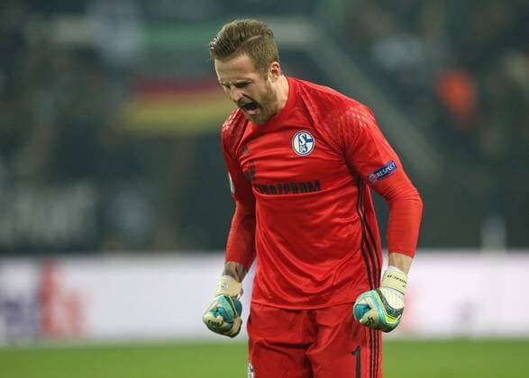 09.03.2017, Fussball, UEFA Europa League, Saison 2016 2017, Achtelfinale, FC Schalke 04 - Borussia Moenchengladbach, Ralf FAEHRMANN (FC Schalke 04) jubelt