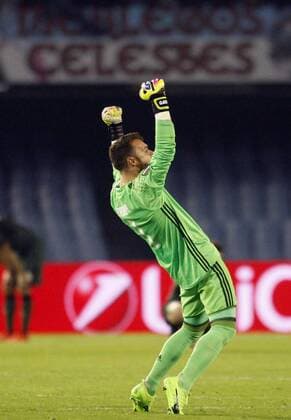 Celta de Vigo s goalkeeper Sergio Alvarez jubilates the second goal of the team against Krasnodar during their Europa League round of 16 first leg match at Balaidos stadium in Vigo, Galicia, Spain, 09 March 2017. CELTA DE VIGO VS. FC KRASNODAR !ACHTUNG: NUR REDAKTIONELLE NUTZUNG!  Copyright: xSalvadorxSasx GAL001 20170309-636246994384317098