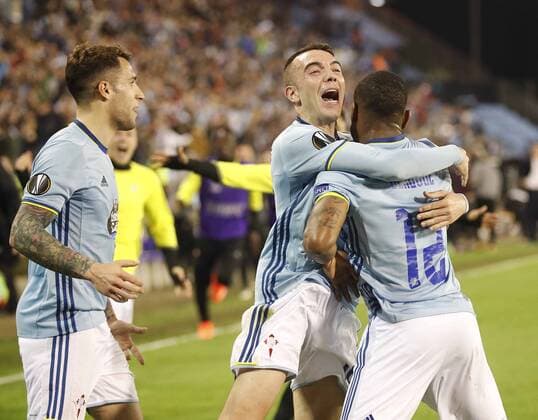 Beauvue. 1 8 first leg match of Europa League between Celta Vigo and FK Krasnodar. In this picture, Beauvue celebrates after scoring. xJORGExLANDINx 