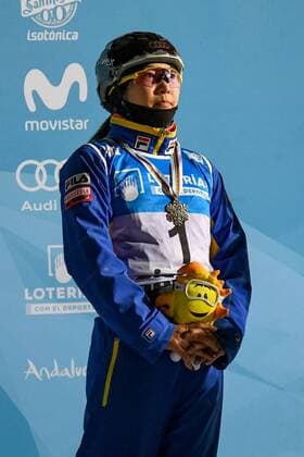 SNOWBOARD, FREESTYLE SKIING - FIS WC 2017 SIERRA NEVADA,SPAIN,10.MAR.17 - SNOWBOARD, FREESTYLE SKIING - FIS Freestyle Ski and Snowboard World Championships, free ski aerials, men ladies finalaward ceremony. Image shows Mangtao XU (CHN). GEPAxpictures xOliverxLerch