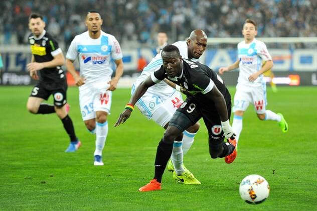 24 ROD FANNI (om) - 09 Famara DIEDHIOU (sco) FOOTBALL : Olympique Marseille vs SCO Angers - Ligue 1 - 10 03 2017 FEP Panoramic 