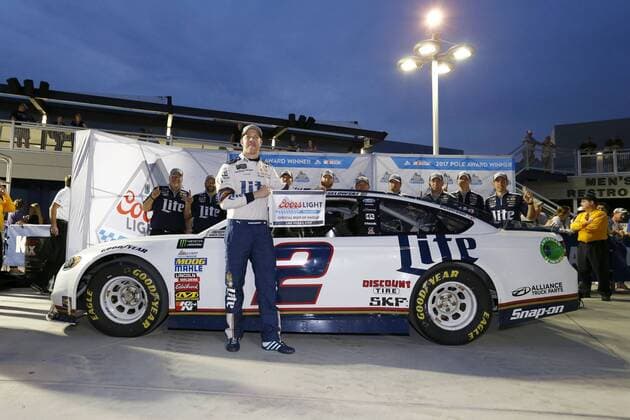 March 10, 2017 - Las Vegas, Nevada, United States of America - March 10, 2017 - Las Vegas, Nevada, USA: Brad Keselowski (2) wins the pole award for the Kobalt 400 at Las Vegas Motor Speedway in Las Vegas, Nevada. NASCAR Motorsport USA 2017: Monster Energy NASCAR Cup Series Kobalt 400 March 10 - ZUMAa161 20170310_zaa_a161_005 Copyright: xJustinxR.xNoexAspxIncx