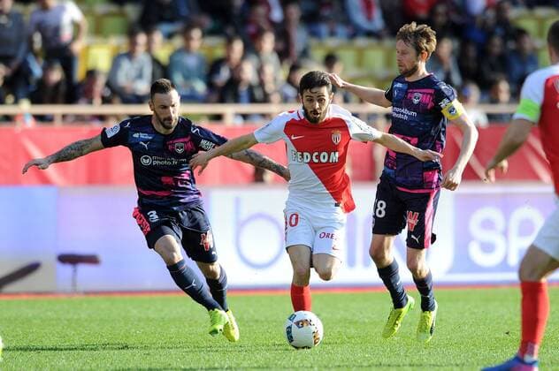 10 BERNARDO SILVA (mon) - 03 DIEGO CONTENTO (bor) - 18 JAROSLAV PLASIL (bor) FOOTBALL : AS Monaco vs Girondins de Bordeaux - Ligue 1 - 11 03 2017 FEP Panoramic 