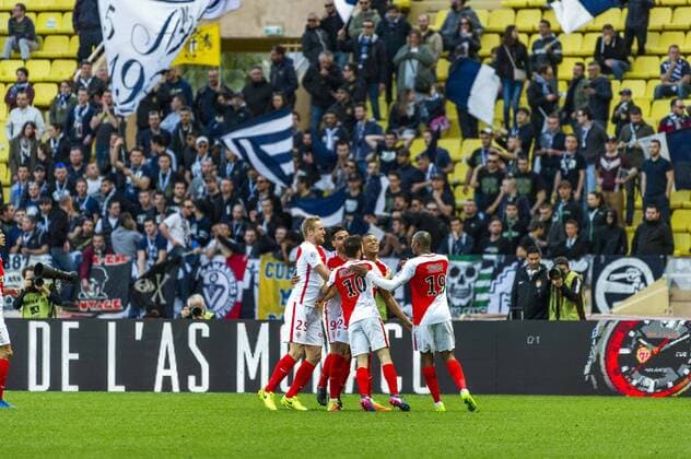 Jubel AS Monaco - Kylian Mbappe (AS Monaco) FOOTBALL : AS Monaco vs Girondins de Bordeaux - Ligue 1 - 11 03 2017 NorbertScanella Panoramic 