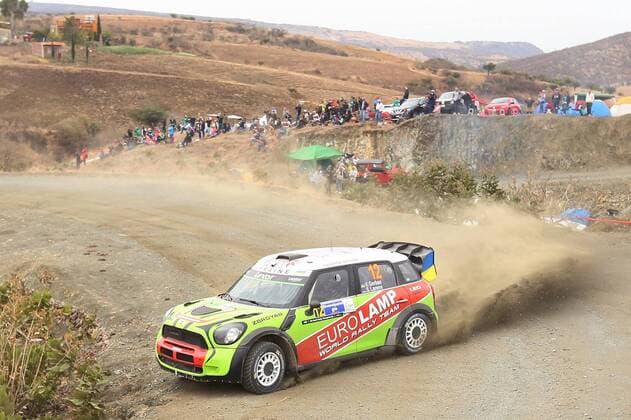 Ukranian pilot Valery Gorban rides his BMW-Mini John Cooper Works during the Half Moon stage at the 14th World Rally Championship in Leon, Guanajuato state, Mexico, 11 March 2017. 14TH WORLD RALLY CHAMPIONSHIP IN MEXICO !ACHTUNG: NUR REDAKTIONELLE NUTZUNG!  Copyright: xUlisesxRuizxBasurtox MEX001 20170311-636248566663330703