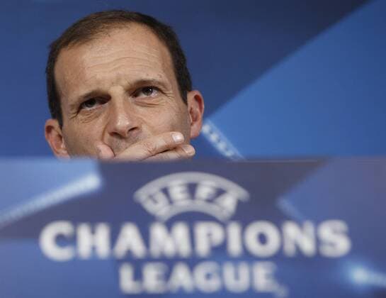 Italy: Soccer Champions League Juventus Juventus coach Massimiliano Allegri attends a press conference PK Pressekonferenz ahead of the Champions League round of 16 second leg soccer match against Porto  IsabellaxBonottox xPacificxPress