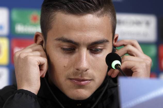Italy: Soccer Champions League Juventus Juventus Paulo Dybala attends a press conference PK Pressekonferenz ahead of the Champions League round of 16 second leg soccer match against Porto  IsabellaxBonottox xPacificxPress